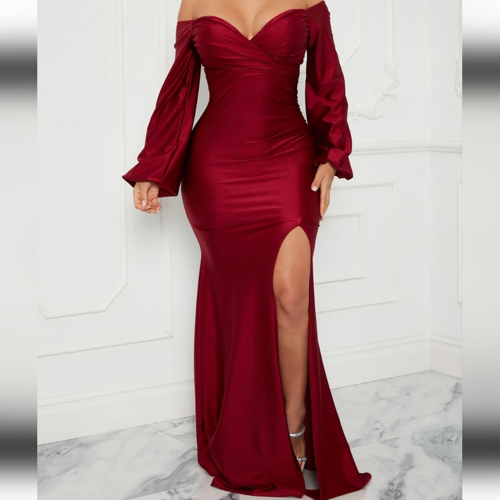 Fashion Nova off the shoulder long dress